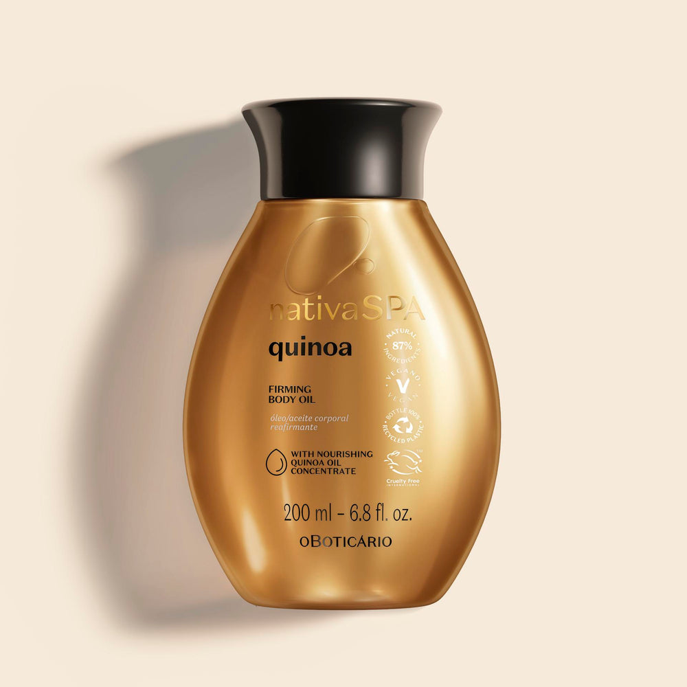 Óleo hidratante Quinoa. " Óleo de quinoa potencializa o colagénio natural da pele".